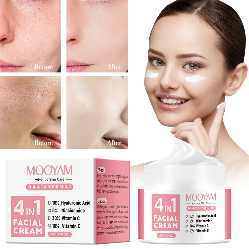Crème hydratante visage anti-âge à l'acide hyaluronique